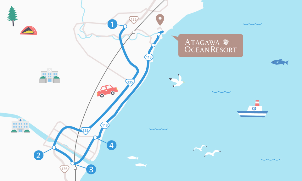 安心してお越しいただける、おすすめ経路