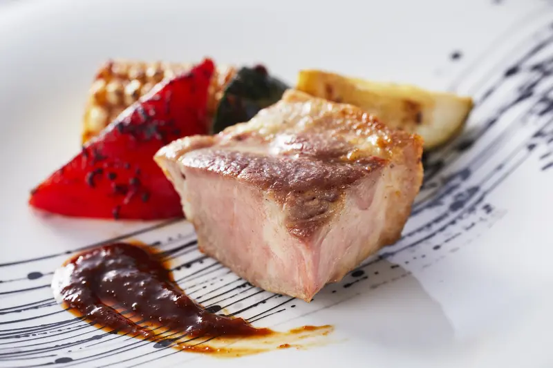 ふじの国ポークのグリル・ぐり茶の瞬間燻製BBQスタイル