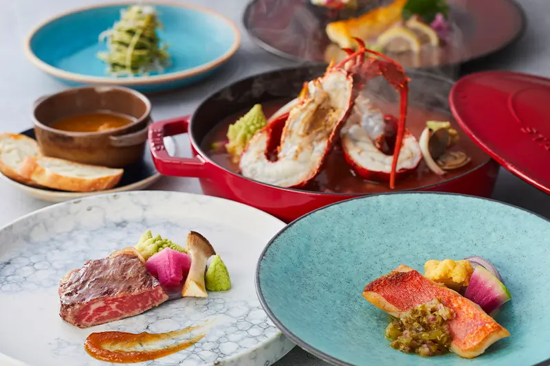 伊勢海老　あしたか牛　下田産金目鯛のプレミアムコース